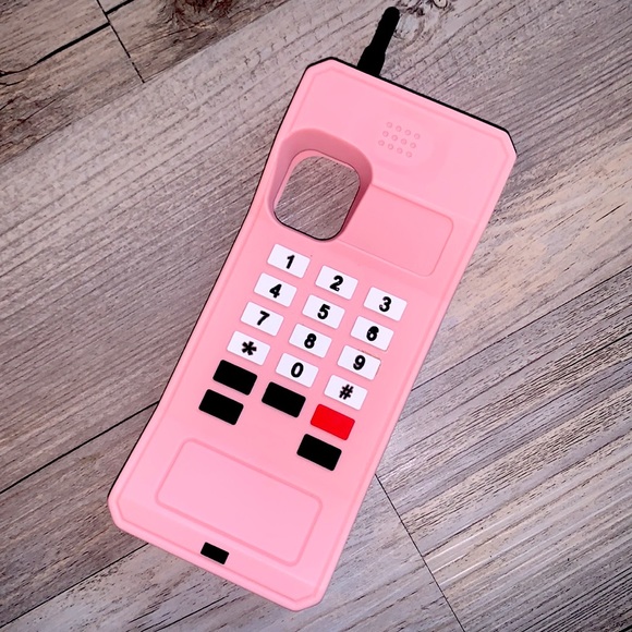 IPHONE SILICONE Pink Telephone Case - Picture 2 of 4